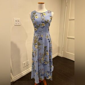 Tommy Hilfiger NWT Floral Maxi Blue Sleeveless Dress Size 12
